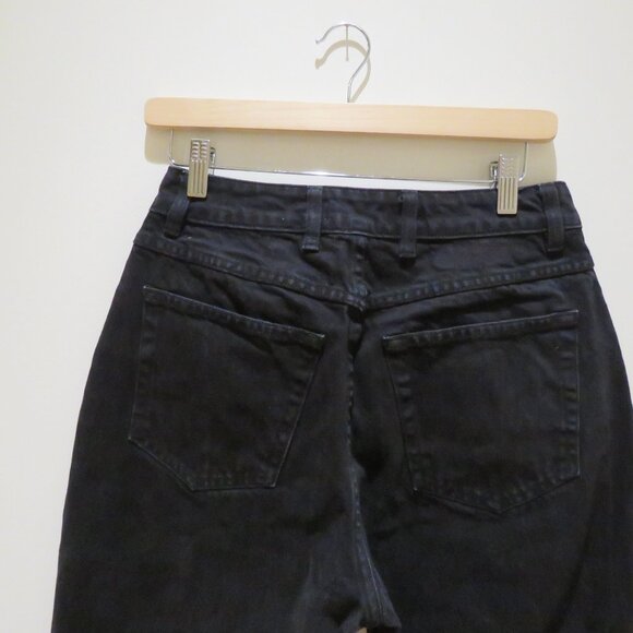 DECADE STUDIO Pamela Slim Tapered High Rise Jeans in Black Denim Minimalist 28 - Picture 10 of 13